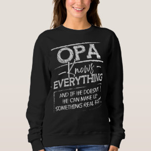 Opa Knows Everything Men Vintage Retro Grandpa Sweatshirt