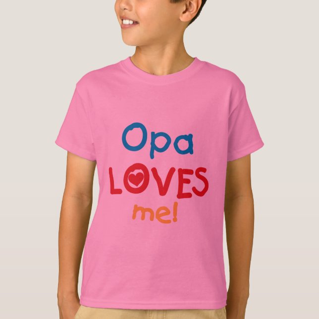 Opa Loves Me T-shirts and Gifts (Front)
