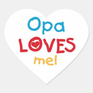 Opa Loves Me T-shirts and Gifts Heart Sticker