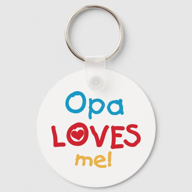 Opa Loves Me T-shirts and Gifts Key Ring (Front)