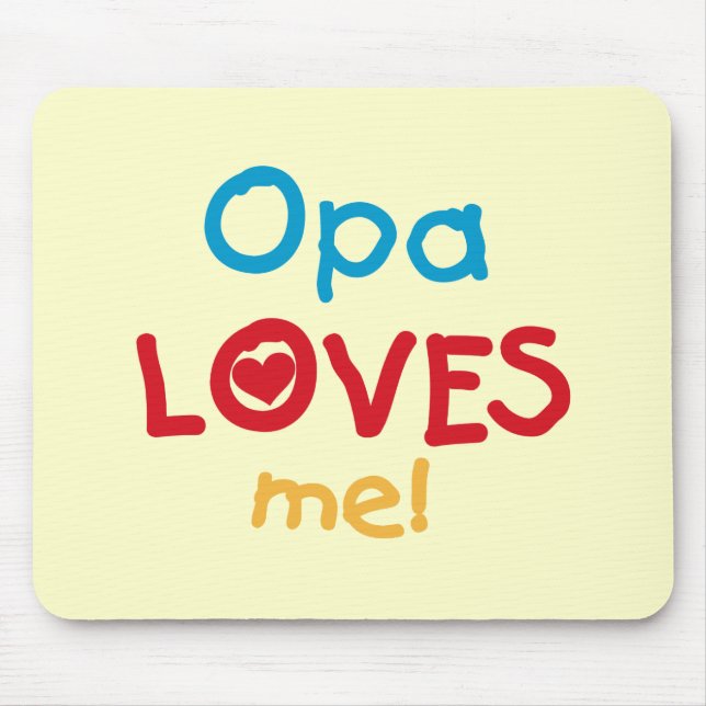 Opa Loves Me T-shirts and Gifts Mouse Pad (Front)