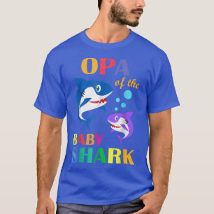 Opa Of The Baby Birthday Shark Opa Shark Christmas T-Shirt