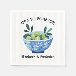 Opa to Forever Greek Olive Bowl Wedding Napkin