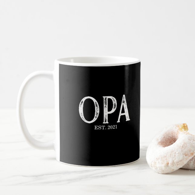 Opa Year Established Coffee Mug (With Donut)