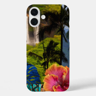 Opaeka'a Falls, Kauai Hawaiian Collage iPhone 16 Plus Case