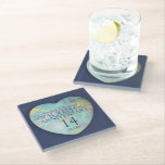 Opal 14th Wedding Anniversary Heart Glass Coaster<br><div class="desc">Celebrate 14 years of love with this Opal 14th Wedding Anniversary Heart Glass Coaster. Featuring an elegant heart design inspired by the beautiful opal gemstone, this coaster is the perfect keepsake to mark this special milestone. Crafted with care and designed to add a touch of sophistication to any home, this...</div>