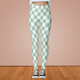 Opal and Honeydew Chequerboard Leggings