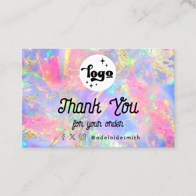  opal background thank you card (Front)