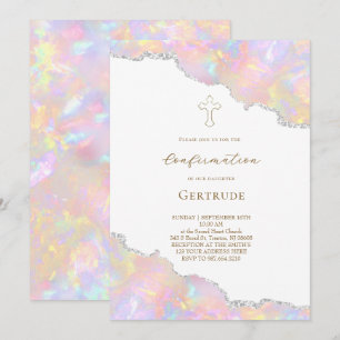 opal borders Confirmation Invitation