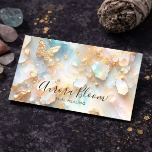 Opal Butterfly Moonstone Reiki Healer Business Card