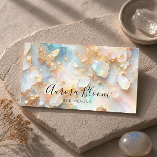 Opal Butterfly Moonstone Reiki Healer Business Card