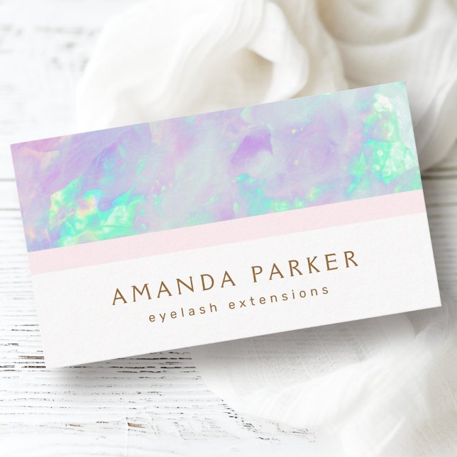 Opal coloured border trendy spa boutique business card (Opal borer trendy spa boutique beauty stylist business card)