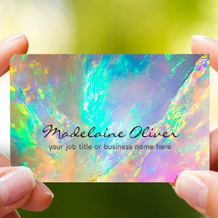 Opal Coloured QR Code Modern Business Card