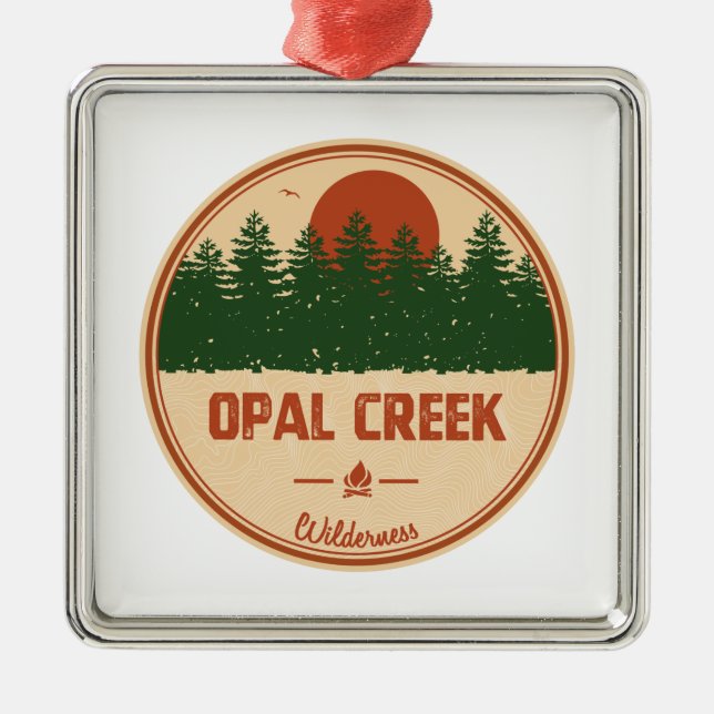 Opal Creek Wilderness Oregon Metal Tree Decoration (Front)