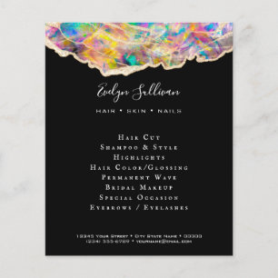 opal design on black flyer