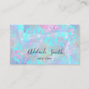 opal faux foil purple business card