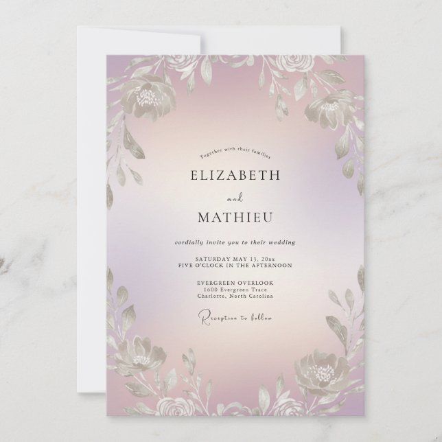 Opal Foliage Eucalyptus Wedding Invitation (Front)