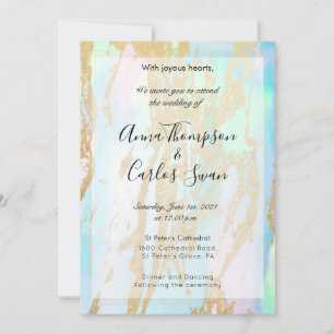 Opal Gemstone elegant modern with gold details Inv Invitation