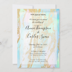 Opal Gemstone elegant modern with gold details Invitation