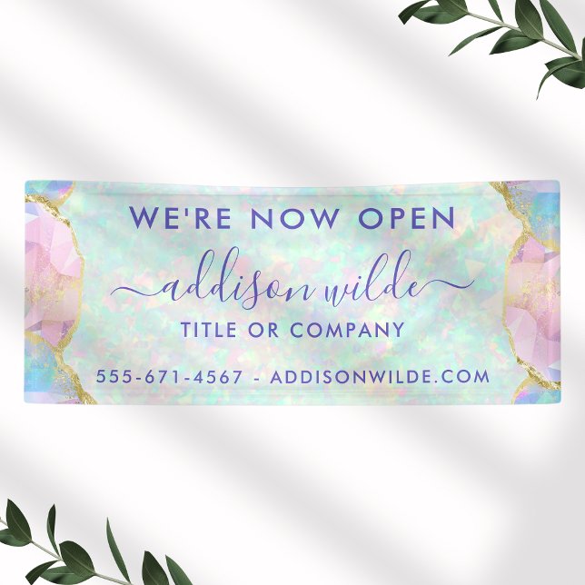 Opal Gemstone Pastel Iridescent Modern Business Banner (Creator Uploaded)
