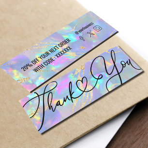 opal gemstone Thank you mini business card