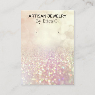 Opal Glitter Pink Earring Display Card