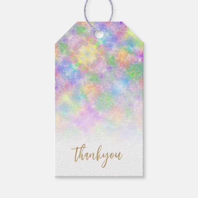 Opal Glitter Rainbow Thankyou Gift Tags (Front)
