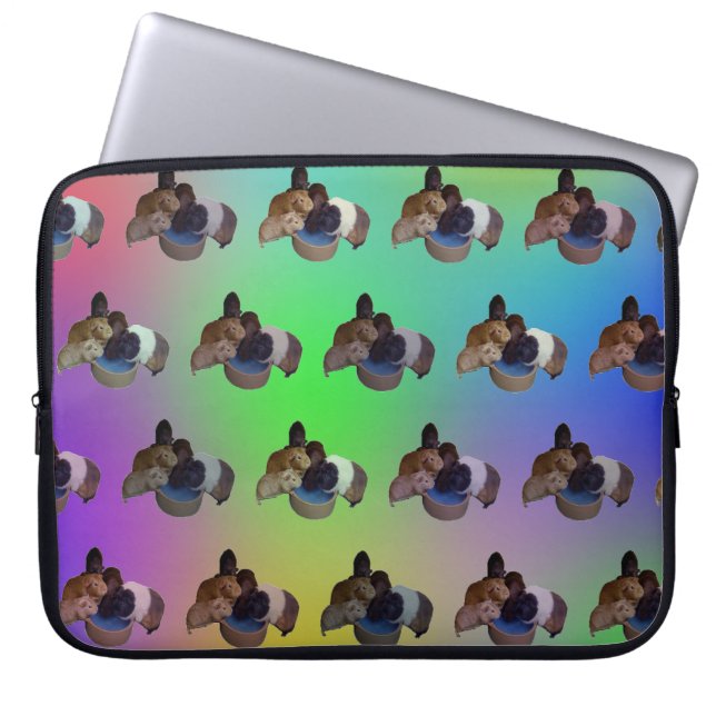 Opal Guinea Pig Pattern, 15 Inch Laptop Sleeve (Front)