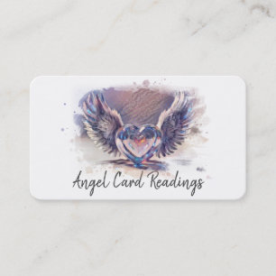 *~* Opal Heart Angel Wings AP78 Strong Lines QR Business Card