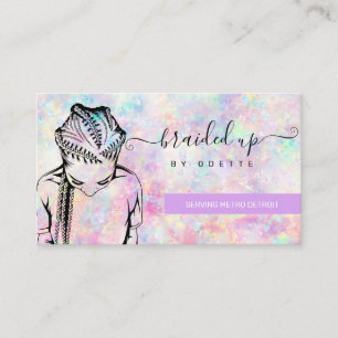 Opal Holographic Hair Braider Stylist Business Ca Business Card