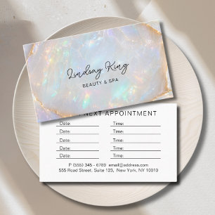 Opal Holographic Marble Salon Appointment Card