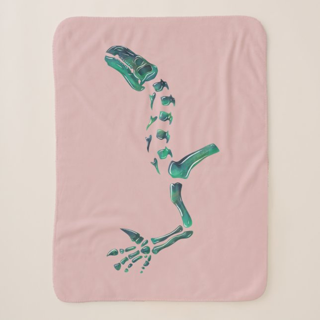Opal Iguanodon Dinosaur Sherpa Blanket (Front)
