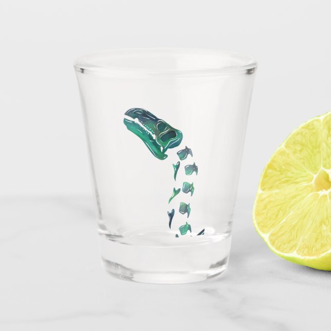 Opal Iguanodon Dinosaur Shot Glass (Front)