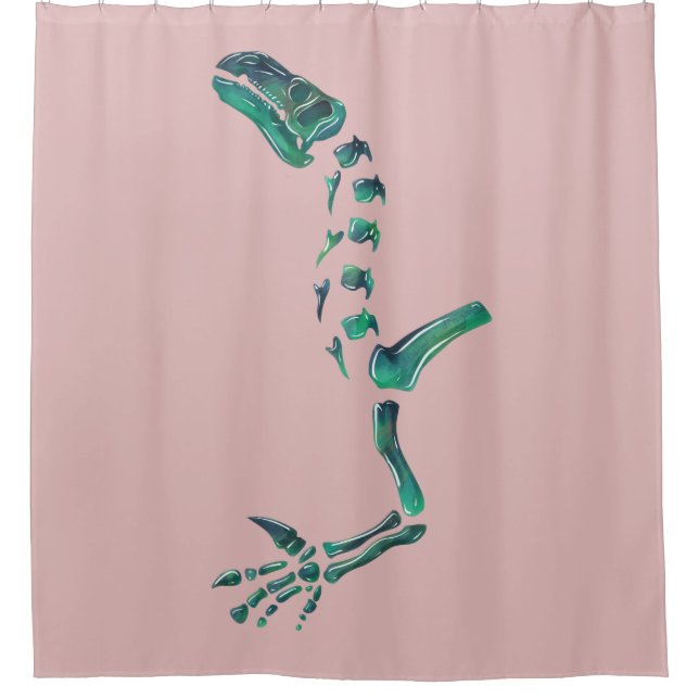 Opal Iguanodon Dinosaur Shower Curtain (Front)