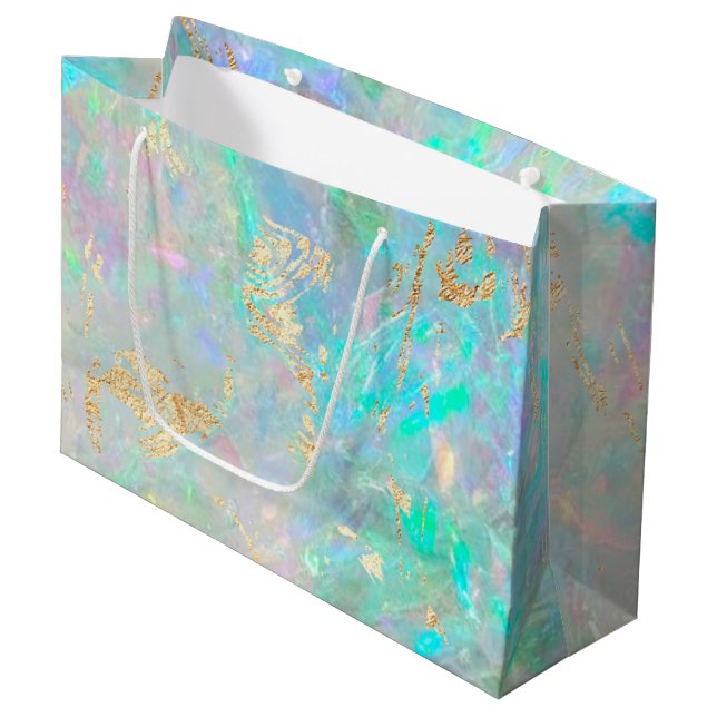 opal inspired background large gift bag (Front Angled)