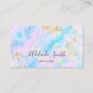 opal inspired blue business card