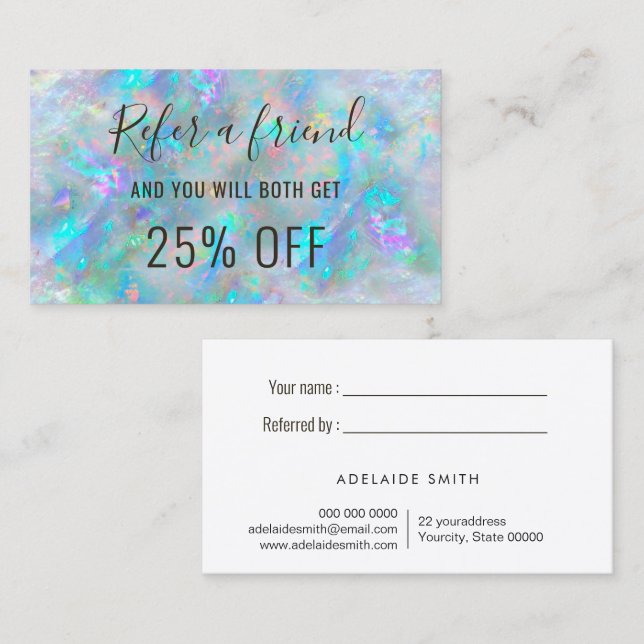opal inspired referral business card (Front/Back)