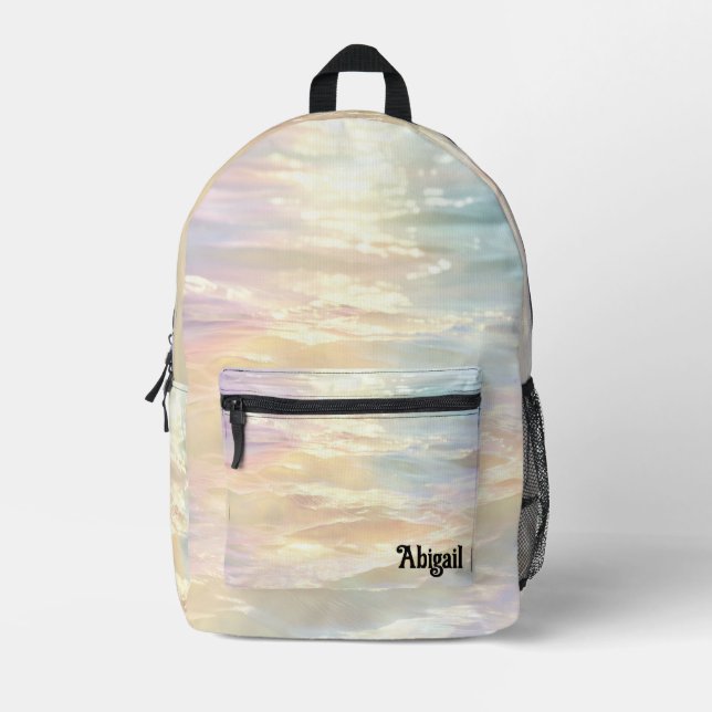 Opal Iridescent Holographic School Backpack (Front)