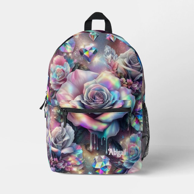 Opal Iridescent Rose School Backpack (Front)