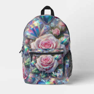 Opal Iridescent Rose School Backpack