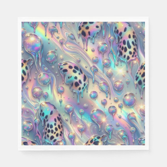 Opal Leopard Print Luxury Napkins (Front)