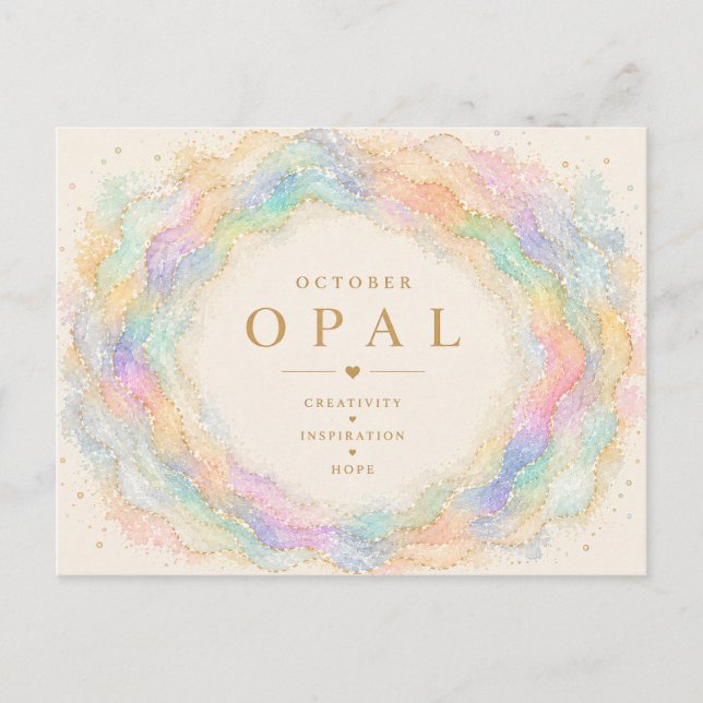 Opal October Birthstone Postcard (Front)