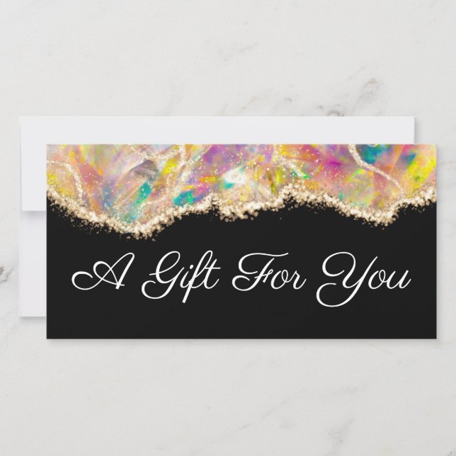 opal on black gift certificate (Front)