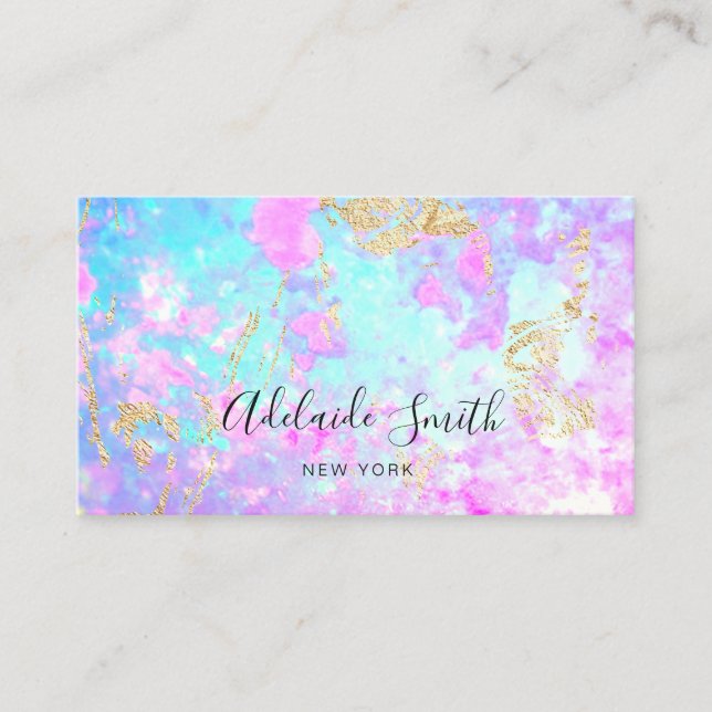 opal photo purple blue business card (Front)