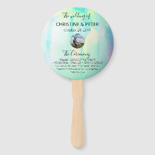 Opal Photo Wedding Program Hand Fan