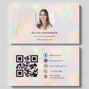 Opal Photo with QR Code Social Media Business Card