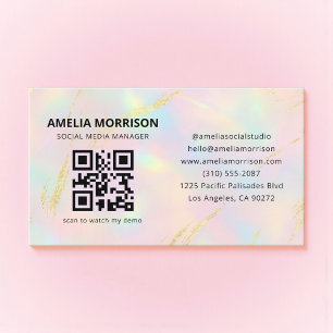 Opal QR Code Minimalist Professional Business Card