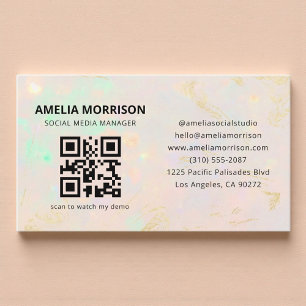 Opal QR Code Minimalist Professional Business Card
