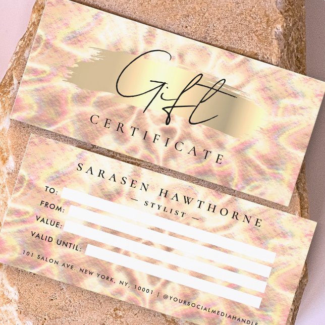 Opal Stone Background Gift Certificate Rose Gold (Creator Uploaded)