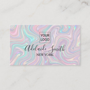 opal stone business card makeup artist elegant